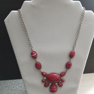 Red Marbled Necklace